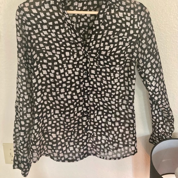 The Limited Tops - The Limited Button-Up Patterned Blouse